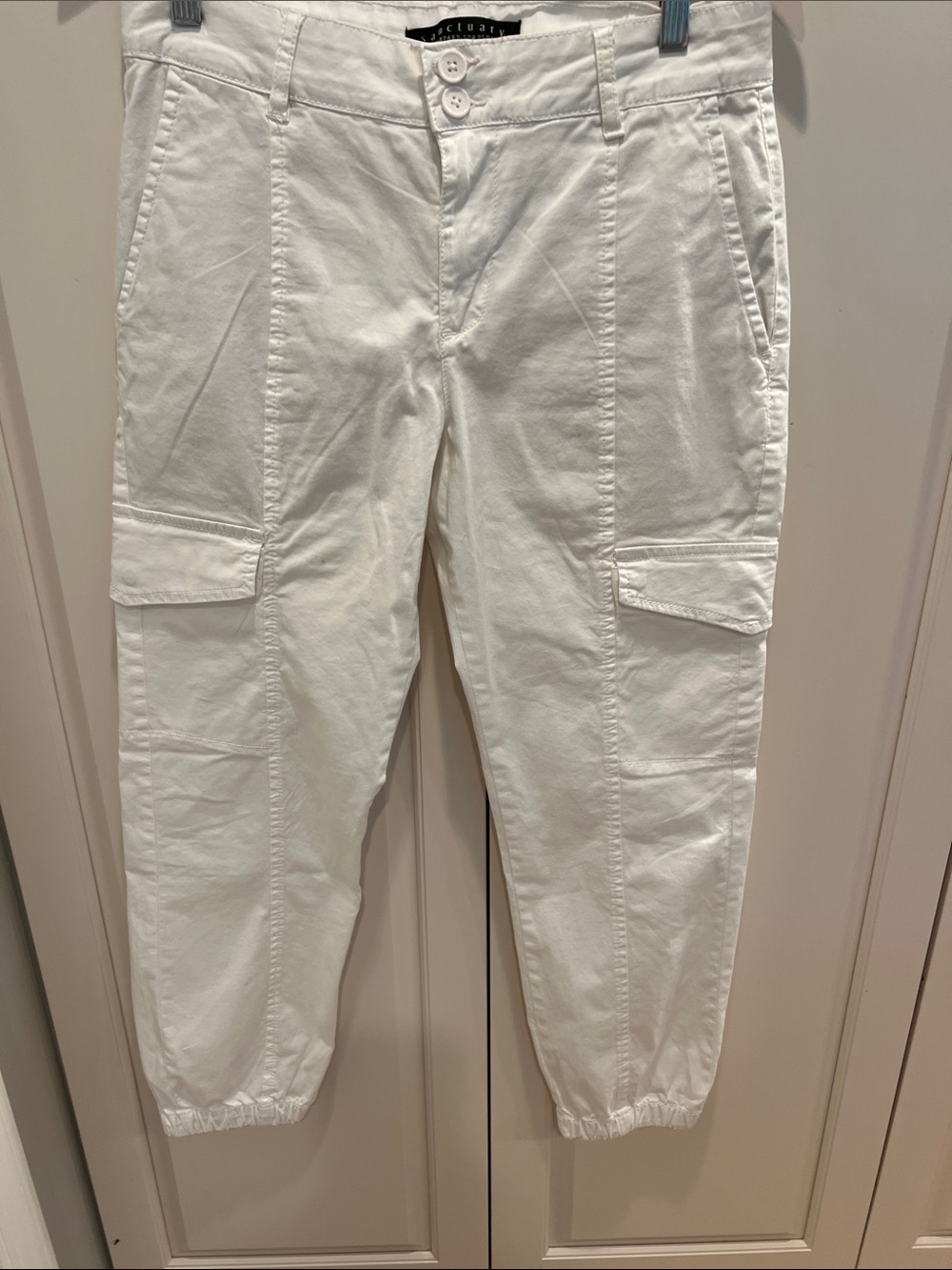 Sanctuary White Cargo Cropped Jogger Pants